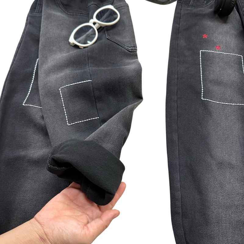 Quần jean dài bé trai chuẩn hàng quảng size đại cồ từ 30-55kg quần jean lót lông cao dưới m55
