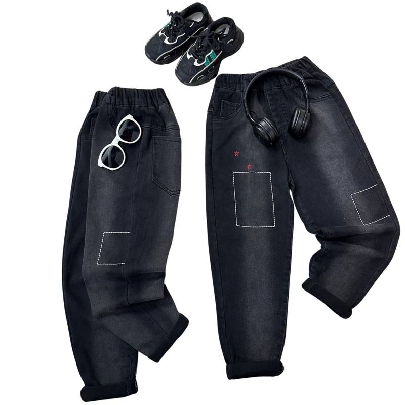 Quần jean dài bé trai chuẩn hàng quảng size đại cồ từ 30-55kg quần jean lót lông cao dưới m55