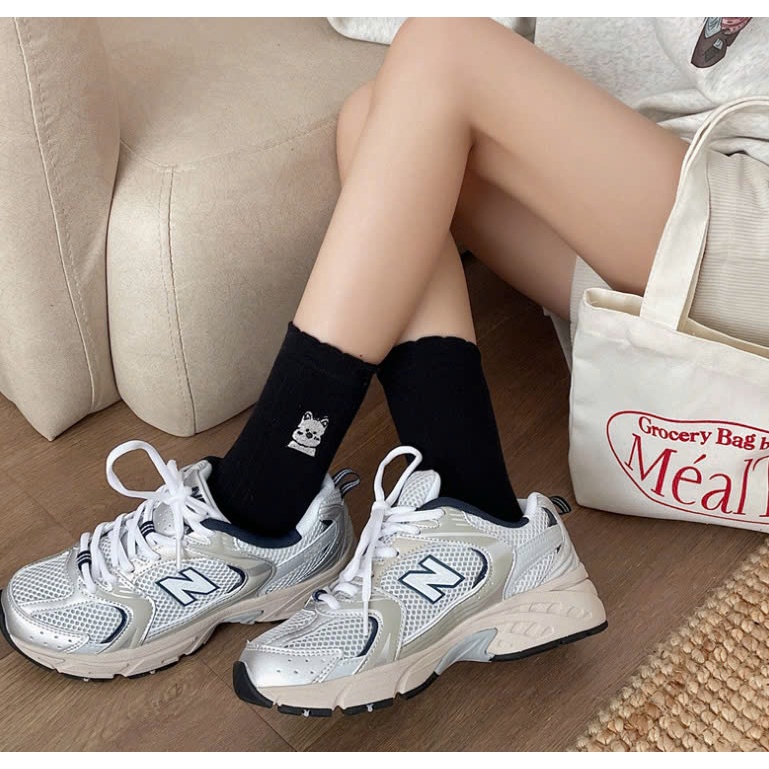 Vớ Tất Gấu 3 màu TRẮNG ĐEN XÁM phong cách trẻ trung, năng động.