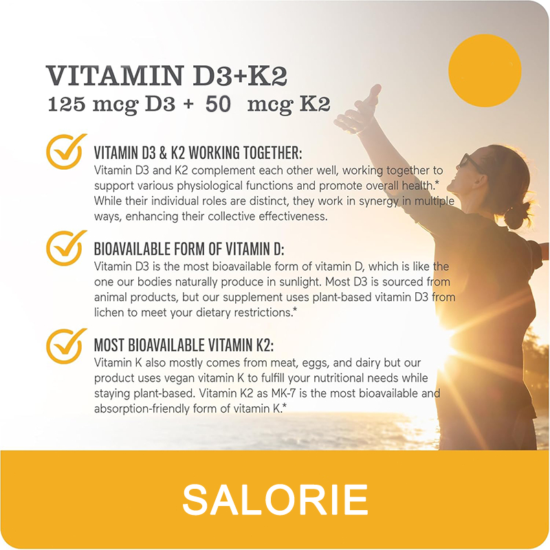 Vitamin D3+K2 củng cố xương và cơ thể, tăng cường miễn dịch, tăng khả năng hấp thu