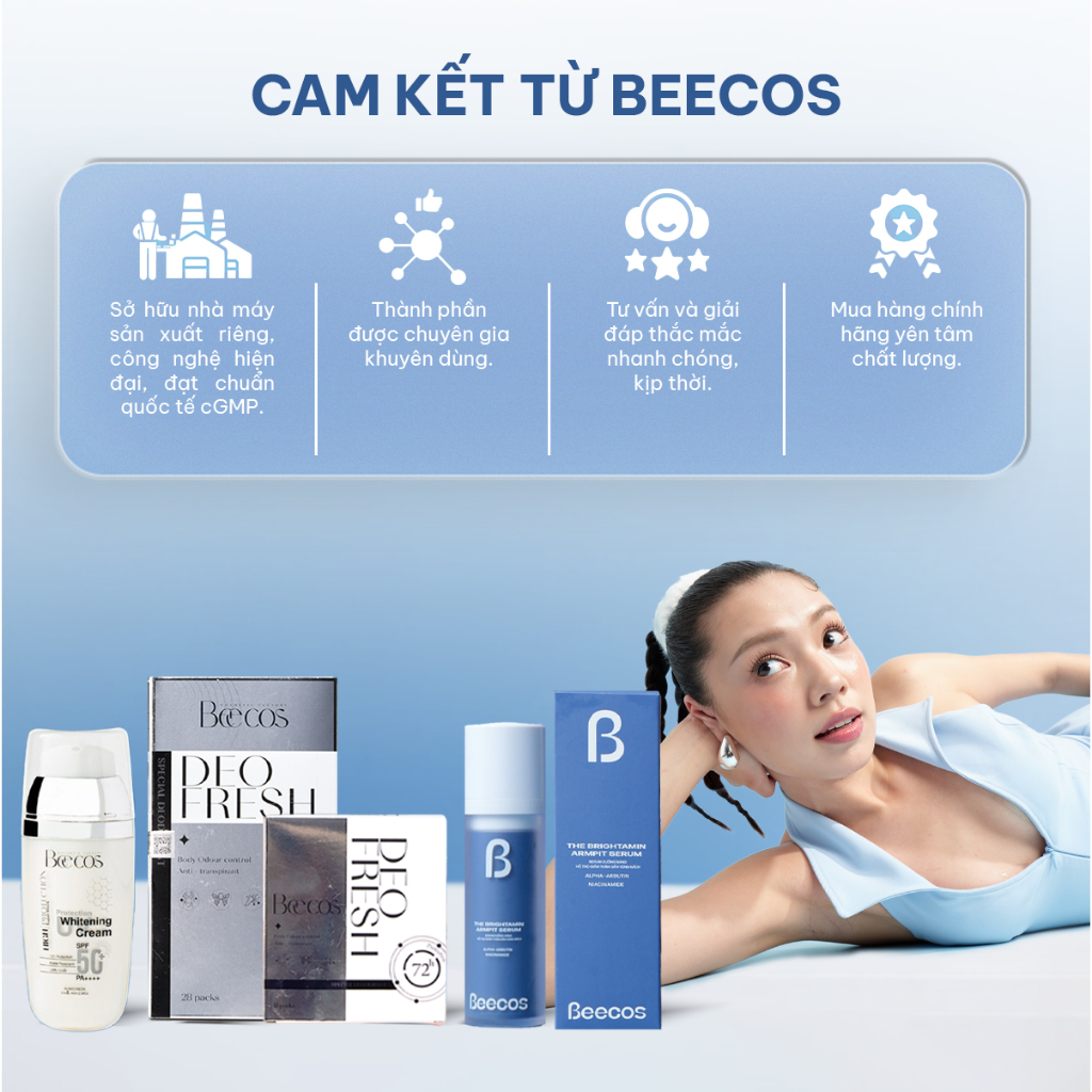 [Chính Hãng] Combo 20 Gạc lau khử mùi và giảm tiết mồ hôi nách, tay, chân, hỗ trợ dưỡng sáng Beecos