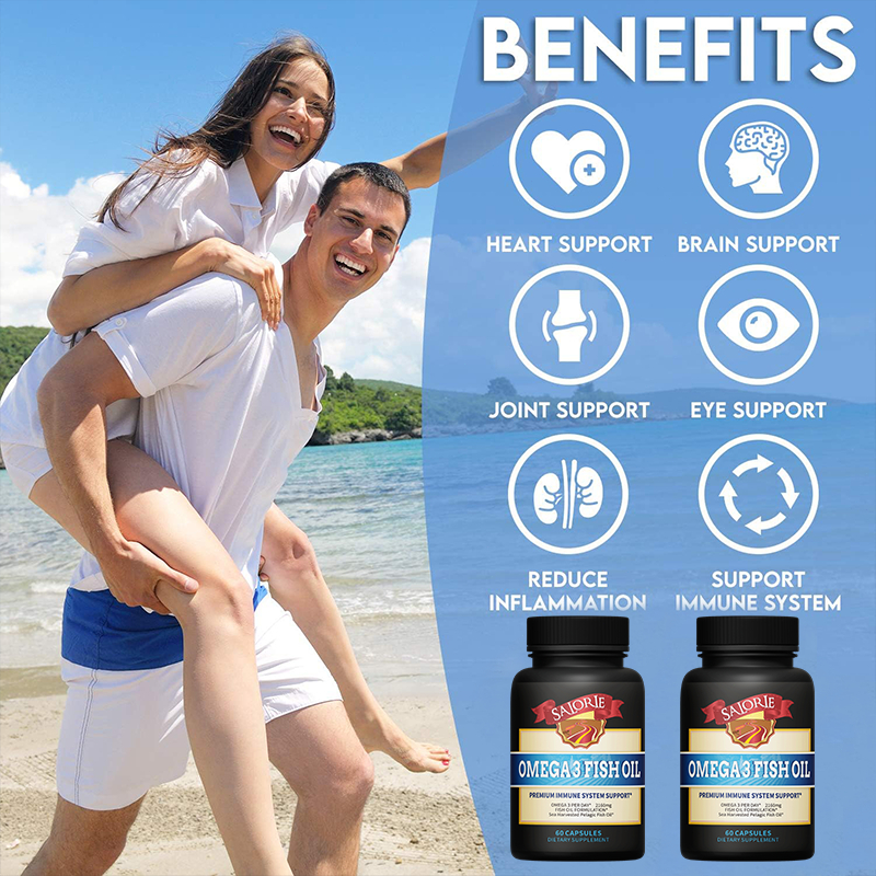 Dầu cá omega 3 bảo vệ trí não, bảo vệ tim mạch và mạch máu não, điều hòa trí nhớ, dưỡng tóc, 60 viên