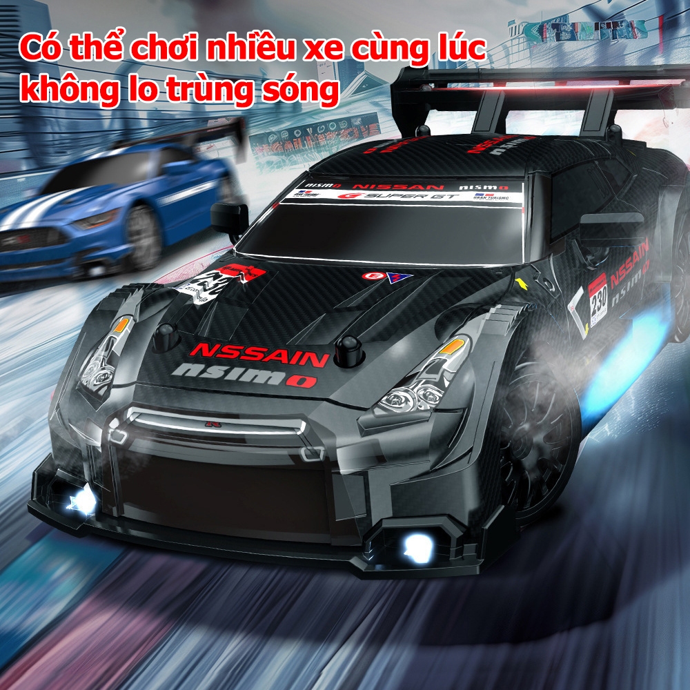 Xe ô tô điều khiển từ xa GTR tỉ lệ 1:24 RC Drift tốc độ cao giá rẻ, đồ chơi ô tô điều khiển từ xa cho trẻ em BOBIKIDS