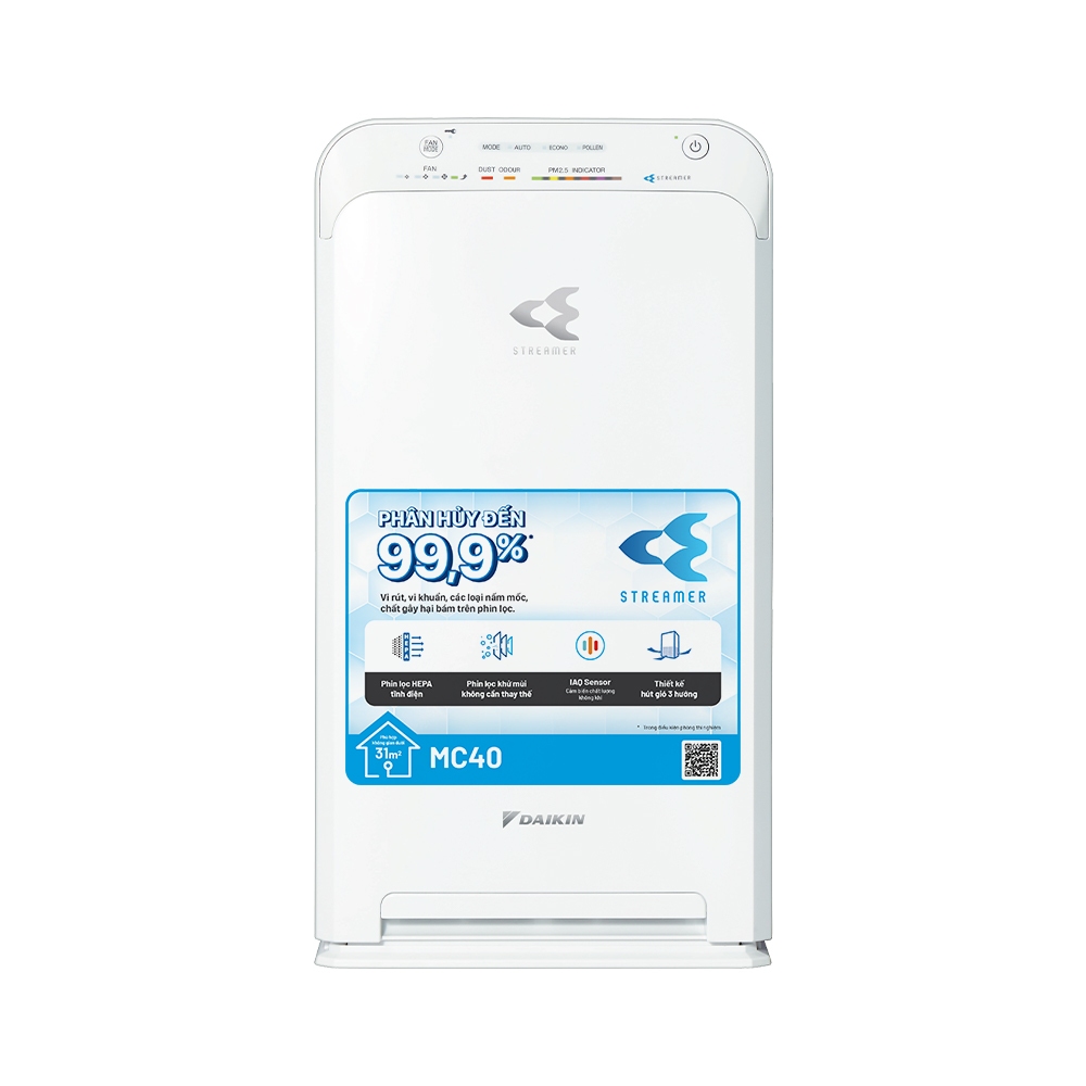 Máy Lọc không khí Daikin MC40UVM6-7 - Diện tích sử dụng 31m2