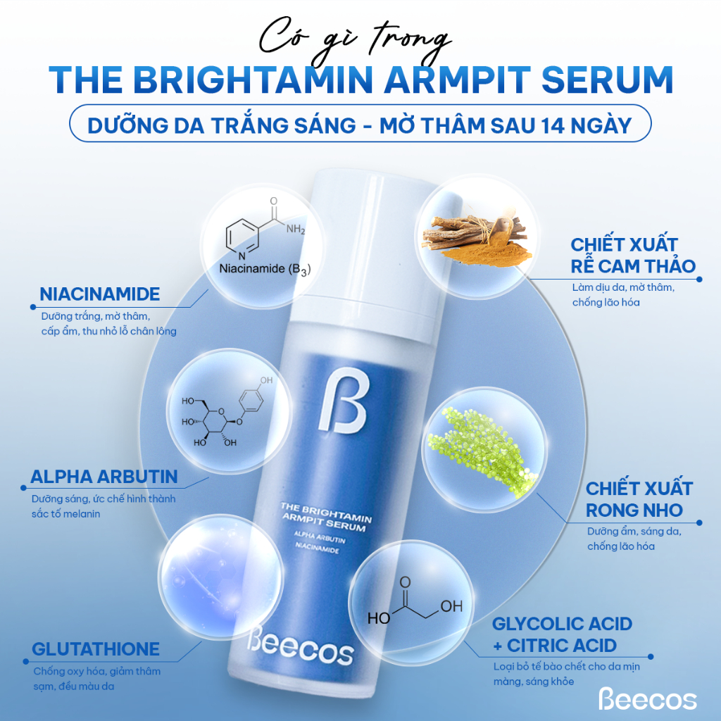 [Chính Hãng] Bộ Đôi Gạc Lau Khử Mùi và ngăn tiết mồ hôi tay chân nách + Serum dưỡng sáng khử thâm da