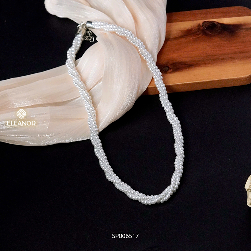 Dây chuyền nữ ngọc trai nhân tạo Eleanor Accessories dạng xoắn phụ kiện trang sức 6517