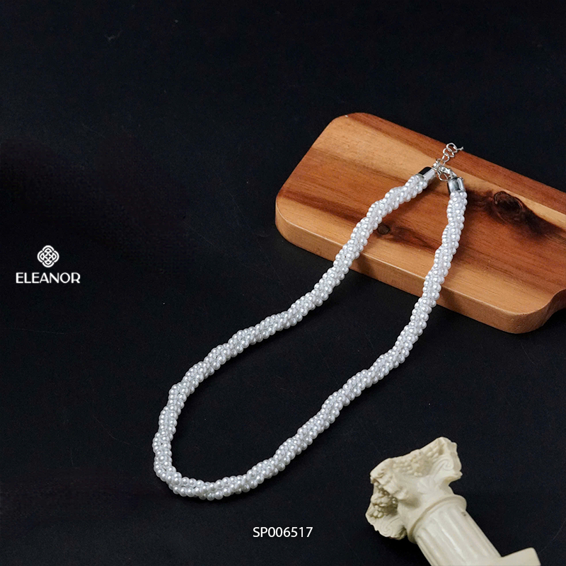 Dây chuyền nữ ngọc trai nhân tạo Eleanor Accessories dạng xoắn phụ kiện trang sức 6517