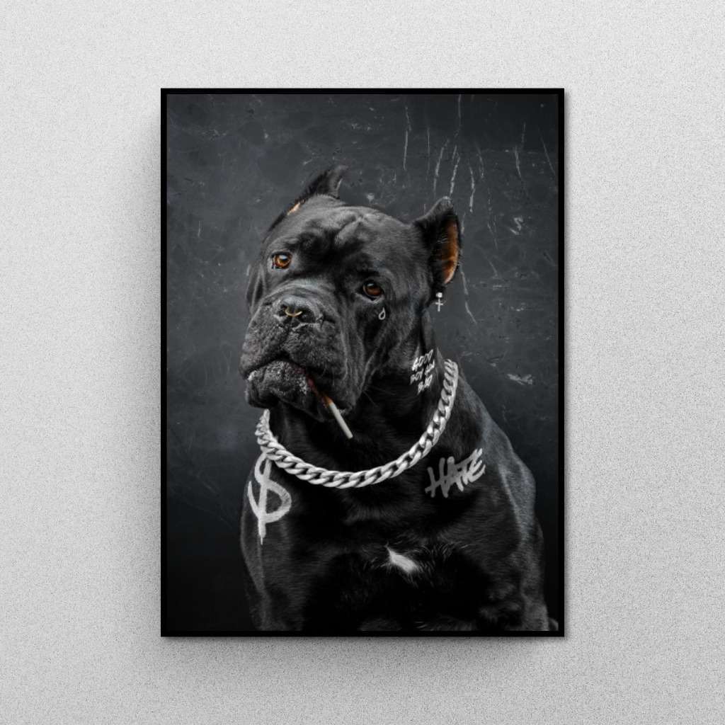 Doberman Dog Art - Tranh Gỗ Tráng Gương Có Khung Phong Cách Nghệ Thuật Hiện Đại Treo Tường Decor Phòng