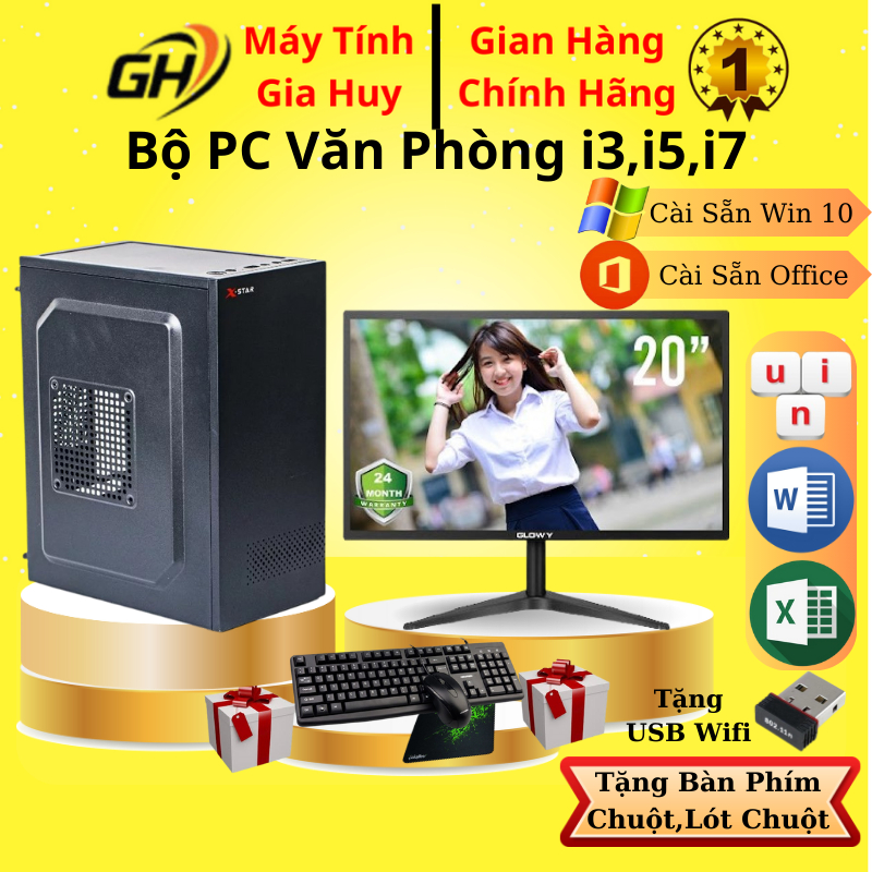 Bộ Máy Tính Văn Phòng PC i3,i5,i7 Ram 8G,16G SSD 128G Dùng Mượt Mọi Tác ...
