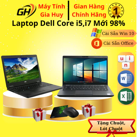 Laptop Dell Chính Hãng dùng Văn Phòng màn 14inch, 15.6inch Ram 8G SSD 256G - Core i5,i7 Mới 98%