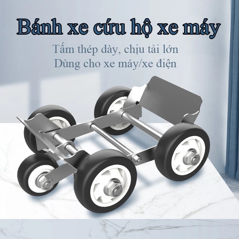 [Bản Nâng Cấp] Bánh Xe Cứu Hộ Xe Máy Bánh Xe Trợ Lực Đẩy Xe Máy Thủng Xăm, Thủng Lốp, Xì Hơi, Bể Bánh