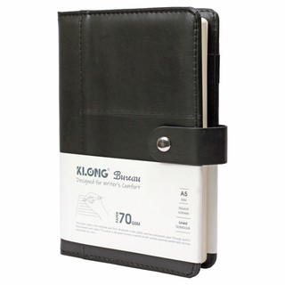 KLONG - Sổ kẻ ngang nét đứt bìa giả da PU A5 300 trang 70/76; MS: 611 Quà tặng 20/11 Quà tốt nghiệp