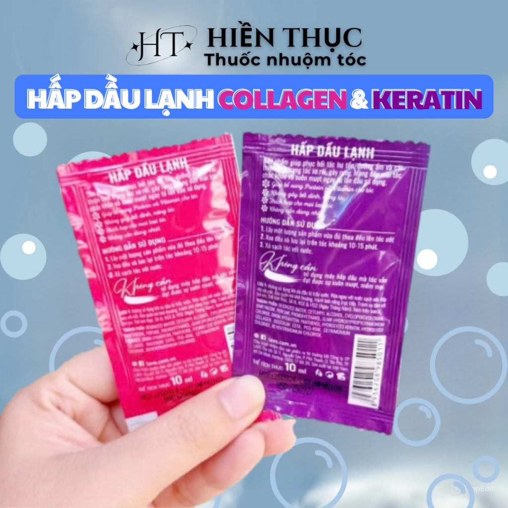 Hấp Dầu Lạnh m.pros Keratin Vitamin B5 và Collagen Vitamin B5 - Dạng gói 10ml | Thuốc nhuộm tóc Hiền Thục
