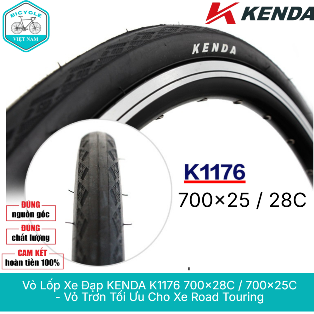 Vỏ Lốp Trọc Xe Đạp Kenda K1176 700x25C / 700x28C – Vân Trơn, Đi Lướt Êm ...