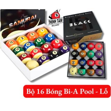 Bộ 16 Bóng Bida Lỗ Black Dyna Mắt Gà Bình Dân - Bộ Bóng Bi-A Pool [ Bộ Bóng Bida Lỗ ] Thịnh Tâm