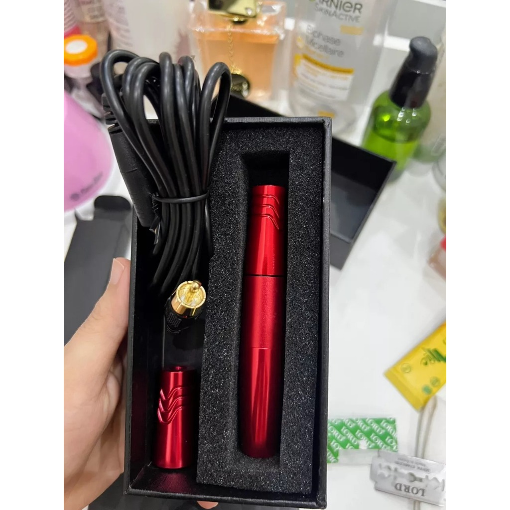 Máy Pen phun xăm môi mini 5.0 2 đầu xăm hình,Dùng được 4 loại kim Pearl Charmant Pen Cấy Phấn