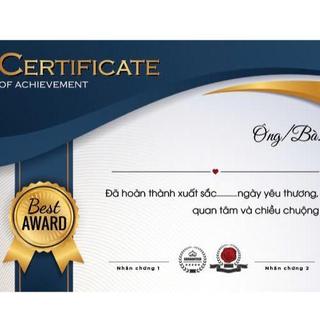 Chứng chỉ tình yêu, thiệp viết tên hai bạn lãng mạn