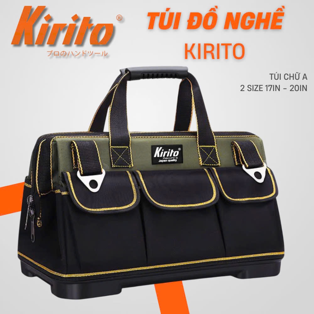 Túi Đựng Đồ Nghề Kirito 17 Inch / 20 Inch Đế Nhựa Cứng, Chống Thấm, Đựng Máy Khoan Dụng cụ