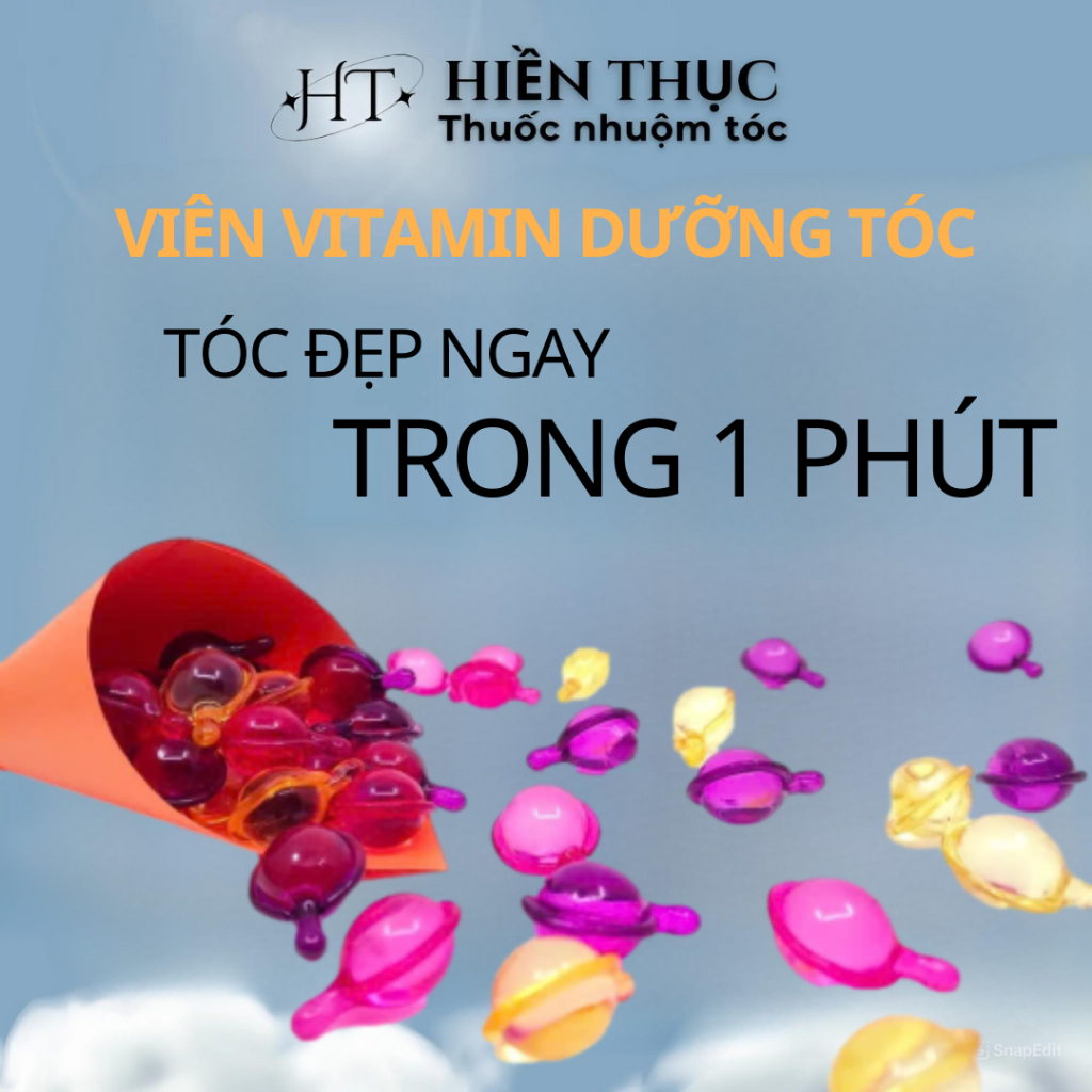 Viên Tinh Dầu Dưỡng Tóc Vitamin m.pros MACADAMIA OIL / JOJOBA OIL·- Gói 10 viên | Thuốc nhuộm tóc Hiền Thục