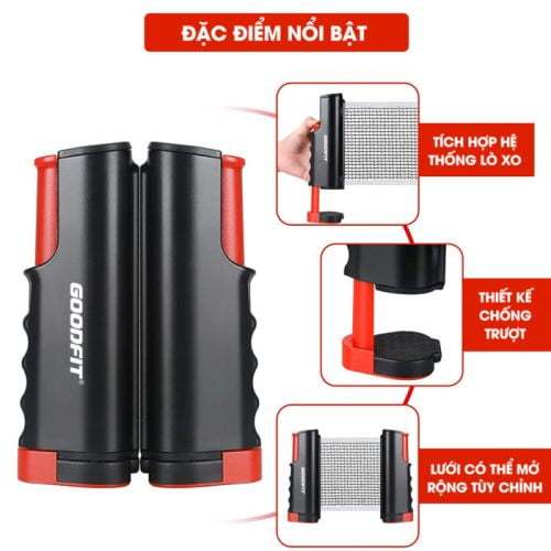 Lưới bóng bàn rút gọn GoodFit GF004TN chất liệu ABS cao cấp giá rẻ