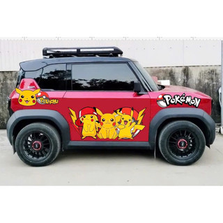 Tem 2 bên Sườn Xe Ô tô VF3 pokemon PIKACHU ,Team Decal Ot PIkACHU