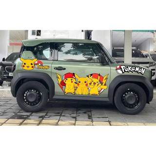 Tem 2 bên Sườn Xe Ô tô VF3 pokemon PIKACHU ,Team Decal Ot PIkACHU