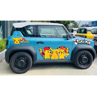 Tem 2 bên Sườn Xe Ô tô VF3 pokemon PIKACHU ,Team Decal Ot PIkACHU