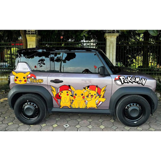 Tem 2 bên Sườn Xe Ô tô VF3 pokemon PIKACHU ,Team Decal Ot PIkACHU