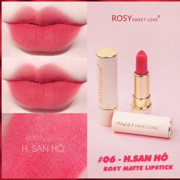 Son thỏi sáp ROSY SWEETLOVE hàng chính hãng, không chì, siêu lì, mềm môi, <MÀU HỒNG SAN HÔ>