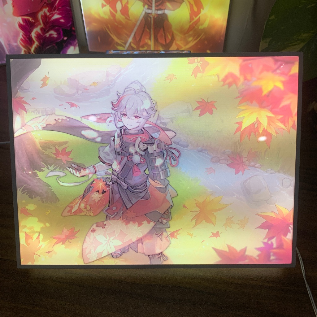 Tranh đèn led 3D đổi màu Genshin impact - Tranh đèn led 3D trang trí bàn làm việc, đèn ngủ