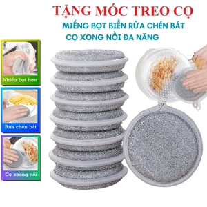 Miếng Bọt Biển Rửa Chén Bát 3 Lớp Cọ Xoong Nồi Giẻ Rửa Bát Đĩa Đa Năng Siêu Tạo Bọt