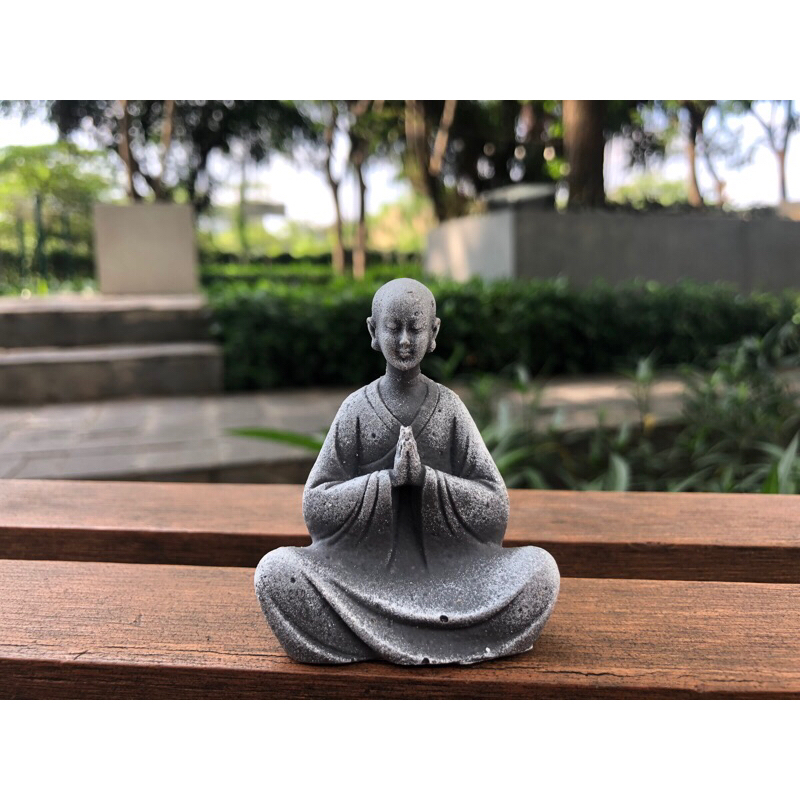 Tượng Phật mini chất liệu bột đá   Trang Trí Tiểu Cảnh, Bonsai, Thủy Sinh, Tượng Phật cao 5,5cm