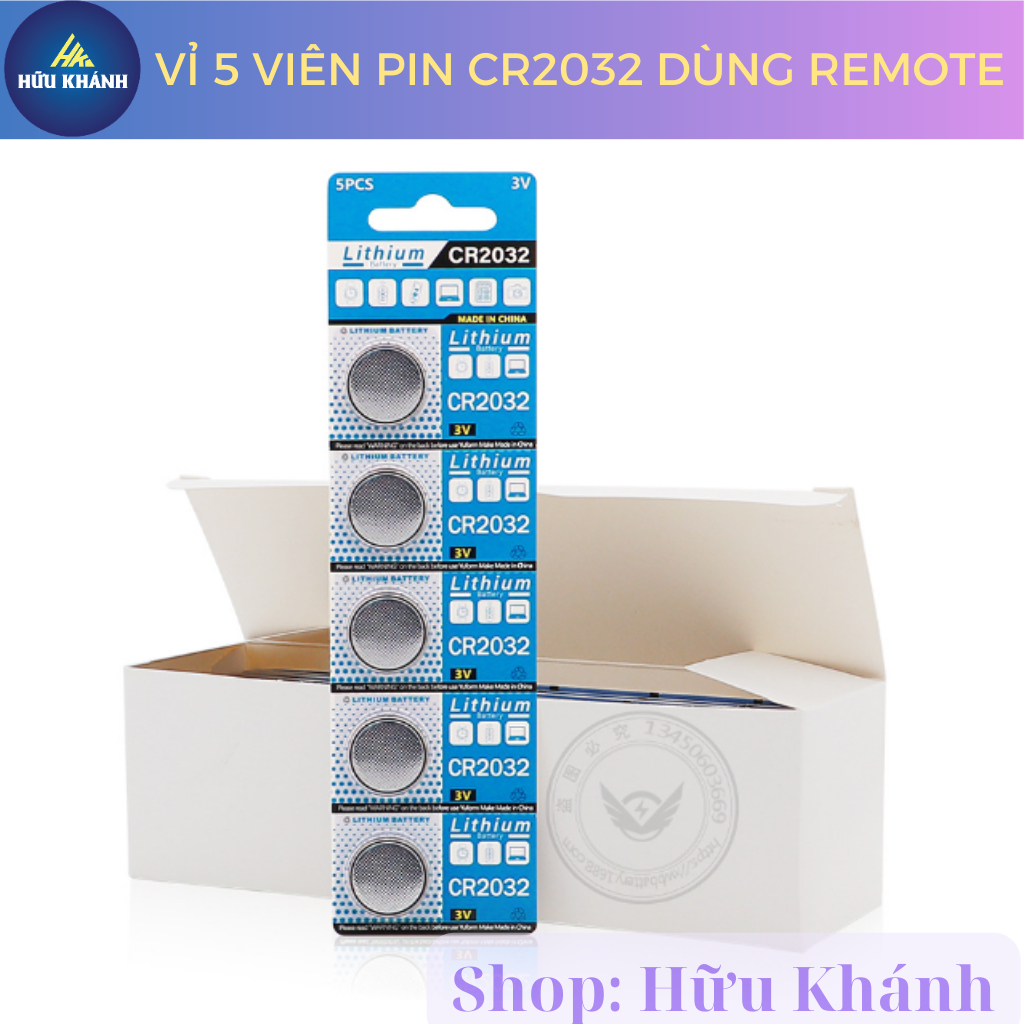 Vỉ 5 viên pin cúc áo CR2032 Lithium 3V chính hãng | Shopee Việt Nam