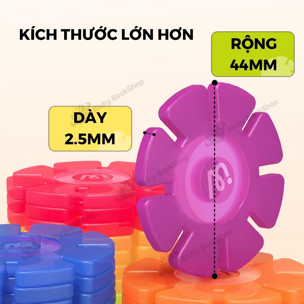 Đồ chơi sáng tạo ghép hình bông tuyết - Mideer Translucent Color Snowflake Blocks