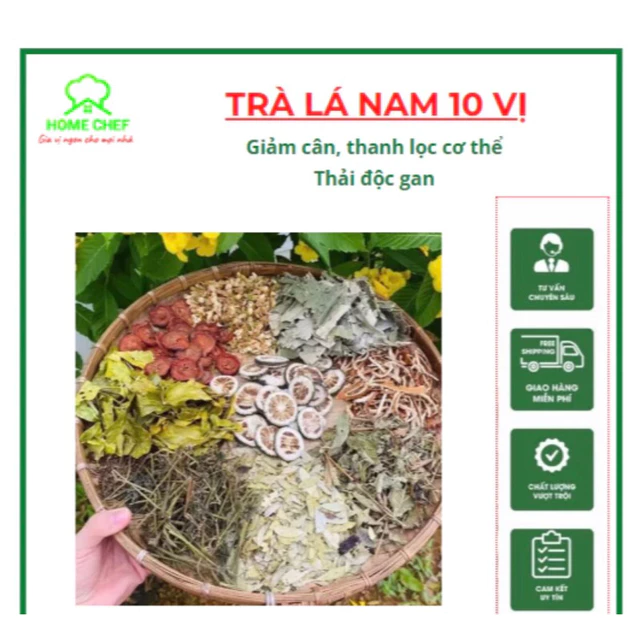 Trà Lá Nam 10 vị giảm cân, giảm mỡ bụng hiệu quả (Bịch 10 gói, dùng 30 ngày) - Hỗ trợ giảm cân, giảm mỡ máu...