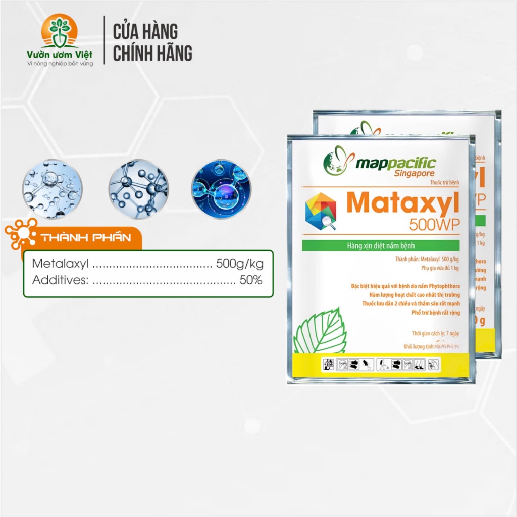 Thuốc trừ bệnh Mataxyl 500WP chính hãng Mappacific nhập khẩu Singapore - 25gr