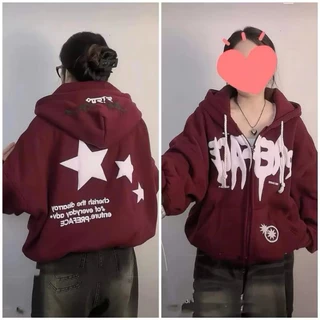 KHOÁC hodie, Áo KHOÁC NỈ HÌNH NGÔI SAO , áo nỉ mũ nỉ cotton lót bông, Áo dài tay mũ 2 lớp dày dặn tay bồng siêu hot