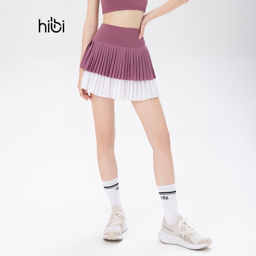 Ảnh Váy Tập Pickleball Hibi Sports SK003, Kiểu Xếp Ly 2 Tầng, Chất Vải Xi Fabric Cao Cấp 4