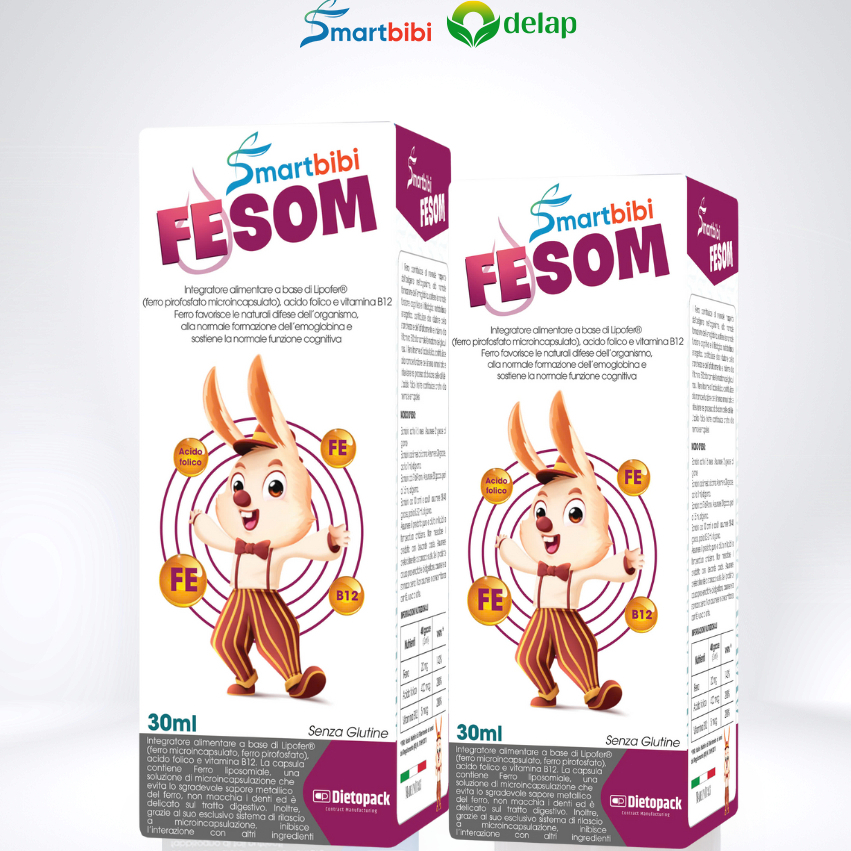 Sắt Lipofer Smartbibi Fesom - TPBVSK Chứa bộ 3 vi chất Sắt, acid Folic ...