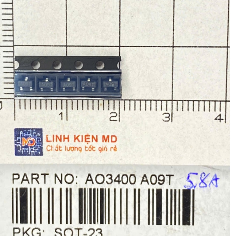 A09T Mosfet AO3400 kênh N 30V/5,7A Chính hãng JC (Combo 10 con ...