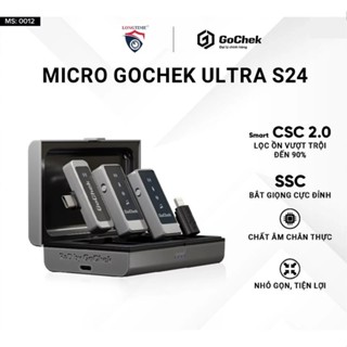 Mic thu âm không dây GoChek GC-ULTRA S24 kèm Dock sạc ,Tích hợp 2 chân cắm cho mọi thiết bị khi live/quay video/ghi âm
