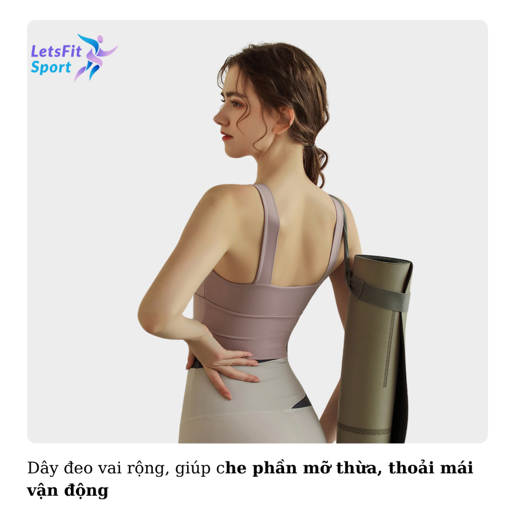 Áo Tập Gym Yoga Nữ Chống Xệ LETSFIT SPORT L01AB Áo Bra Tập Gym Yoga Nữ Có Mút Ngực Co Dãn Thoáng Khí