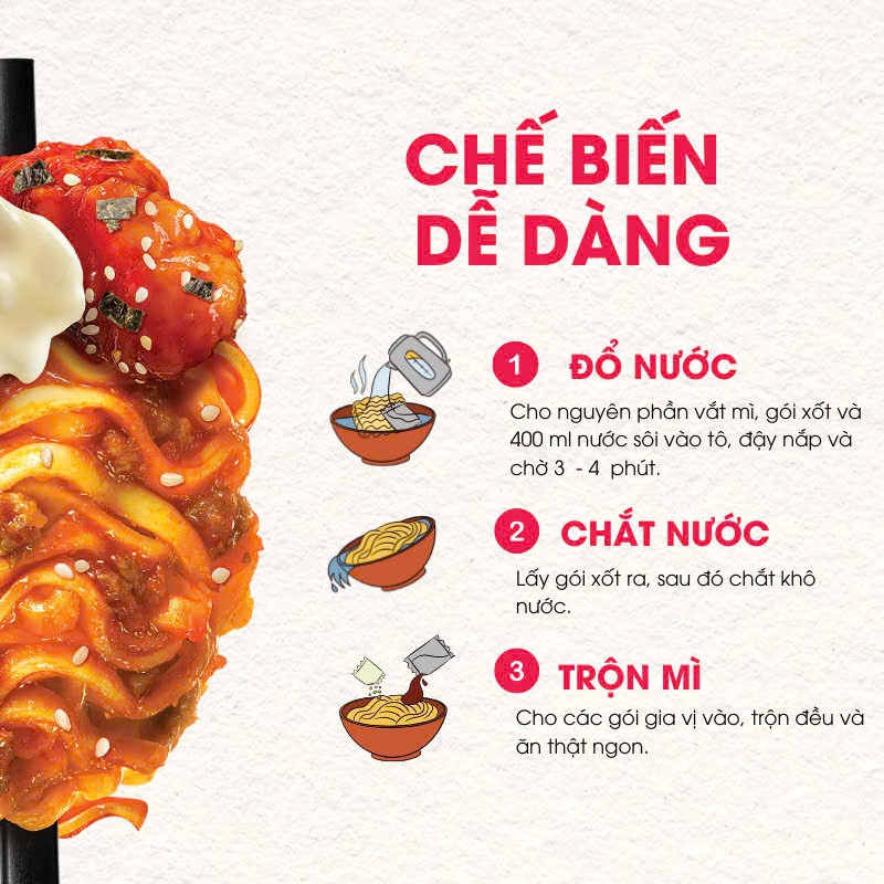 [Chính Hãng] Thùng 24 Gói Mì Trộn Xốt Topping Gà Cay Phô Mai LOKCOK Thùng 24 Gói x 100G