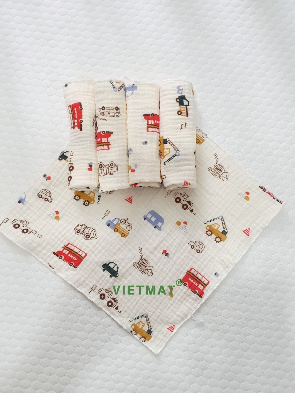 Ảnh Set 5 khăn sữa trẻ em TILO vải muslin 100% cotton mềm mịn, thoáng mát và hút nước mạnh 3