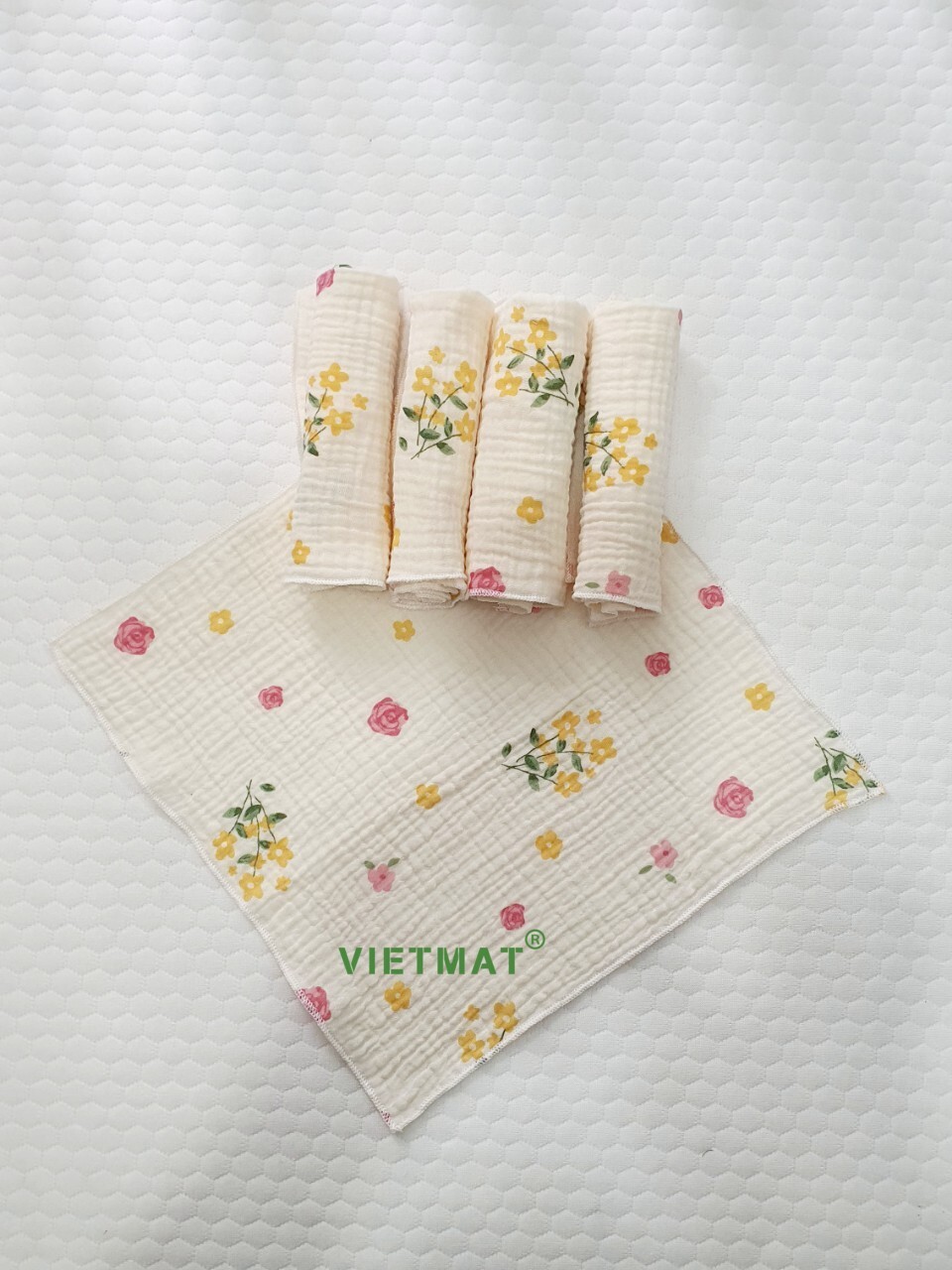 Ảnh Set 5 khăn sữa trẻ em TILO vải muslin 100% cotton mềm mịn, thoáng mát và hút nước mạnh 1