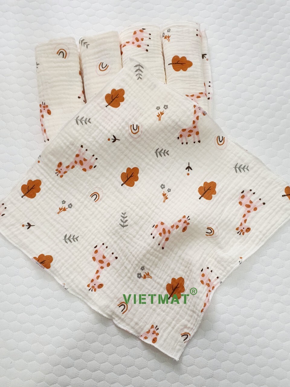 Ảnh Set 5 khăn sữa trẻ em TILO vải muslin 100% cotton mềm mịn, thoáng mát và hút nước mạnh 4