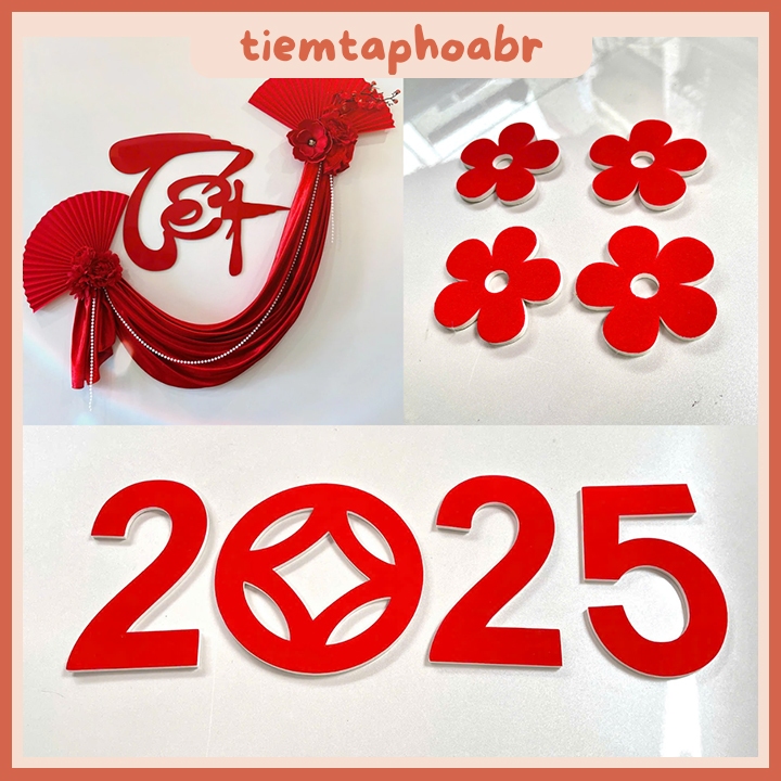 Chữ Tết thư pháp 30cm nhựa alu trang trí tiểu cảnh tết 2025 - Phụ kiện ...