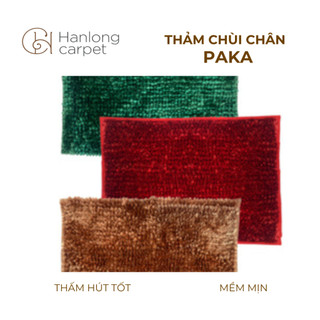 [H] Thảm decor chùi chân PAKA thiết kế 3D thấm hút nước tốt, đế chứa lớp chống bám cao cấp
