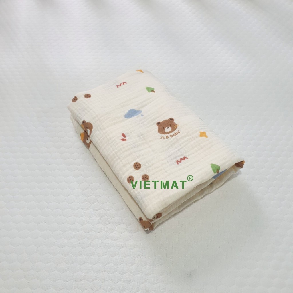 Ảnh Chăn đắp trẻ em vải muslin 100% cotton TILO mềm mịn ấm áp 3