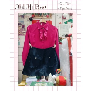Áo sơ mi tay dài cổ bèo (sẵn)